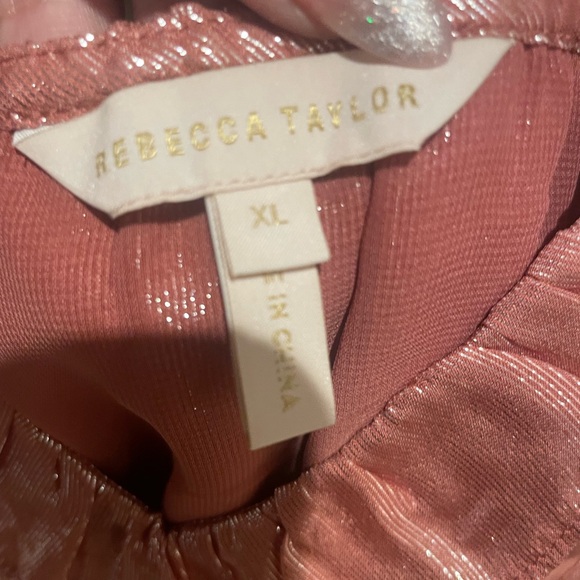 Rebecca Taylor Metallic Pink Ruffled Tunic - Picture 10 of 10